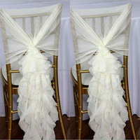 En gros, Nœuds de chaise en fil blanc laiteux pour dossier de chaise, Décoration pour hôtels, banquets, mariages et fêtes