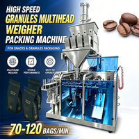 Machine d'emballage automatique de café en doypack avec peseuse multi-têtes pour sachets préformés à fermeture éclair