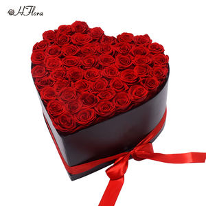 Fiori conservati Rosas Eternas Preservadas naturale decorativo rosa per sempre scatola regalo conservato 50 <span class=keywords><strong>Rose</strong></span> in scatola a forma di cuore - Product Image 2
