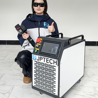 Machine de nettoyage au laser pulsé 500W, portable, pour enlever la rouille, avec tête de soufflage d'air intégrée, pour pierre/PVC/aluminium/bois