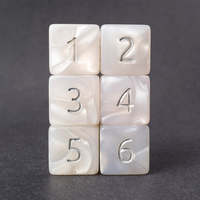 Dés en acrylique transparent de 16 mm, dés à 6 faces pour jeux de rôle, bords arrondis, dés en résine nacrée, dés de décision