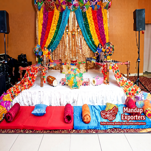 Punjabi damas Sangeet noche etapa decoración boda Punjabi tema Mehndi etapa Punjabi fabuloso Sangeet etapa de decoración - Product Image 1