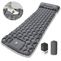 Matelas de camping gonflable pliable moderne et léger avec oreiller intégré, coussin d'air portable, tapis de couchage imperméable pour sac à dos