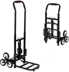 Zware 6-wielige Draagbare Stalen Trolley Kar Rubber Plastic Kruiwagen Trap Klimmen Met Aanpasbare Oem Winkelen - Product Image 1