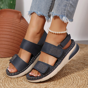 Sandali <span class=keywords><strong>con</strong></span> <span class=keywords><strong>Zeppa</strong></span> Sportivi da Donna Taglie Forti, Nuovi, <span class=keywords><strong>con</strong></span> Punta Aperta e Cinturino Regolabile, Comodi per l'Estate - Product Image 3