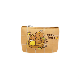กระเป๋าใส่เหรียญคาปิบาร่า 11.5x9 ซม. ลายการ์ตูน ปิดด้วยซิป พวงกุญแจถอดได้ หนังไมโครไฟเบอร์สังเคราะห์ แบบพกพาสำหรับทุกเพศ - Product Image 2
