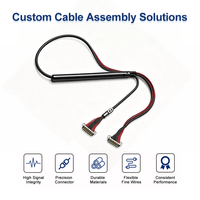 Câble coaxial micro LVDS 30 broches, pas de 0,5 mm, faisceau de câbles 40AWG pour affichage LCD double écran de surveillance de sécurité OEM