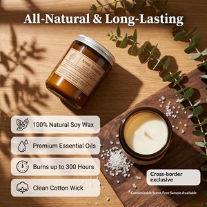 Vela Aromática Moderna Hecha a Mano, Cera de Soya, Botella de Vidrio Marrón, Día de San Valentín, Diwali, Hogar, Dormitorio, Más de 60 Horas de Duración - Product Image 2