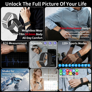 BWKR96PRO (2 Bandas) Monitor de Temperatura, Pulsera Inteligente para Mujer y Hombre, Rastreador de Salud y Ejercicio, Frecuencia Cardíaca, HRV, Cuidado Remoto, Banda Inteligente - Product Image 2