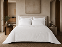 Ensemble de literie d'hôtel de luxe 100% coton brodé 4 pièces, housse de couette blanche, drap, taie d'oreiller pour hôtel 5 étoiles