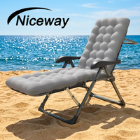 Nouveautés : Chaises pliantes en métal pour patio, durables et confortables, chaises longues de plage résistantes avec coussin