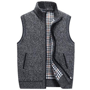 <span class=keywords><strong>Chaleco</strong></span> de comercio exterior al por mayor para <span class=keywords><strong>hombre</strong></span>, cárdigan sin mangas <span class=keywords><strong>acolchado</strong></span> de terciopelo para otoño e invierno, ropa exterior informal holgada de punto - Product Image 1