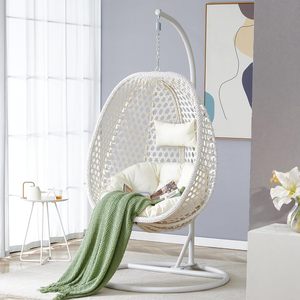 Sedia a dondolo singola in rattan PE dal design moderno, perfetta per terrazze, giardini e patii esterni, ideale per il relax. - Product Image 6