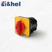 Saklar Pemilih Voltmeter Pengganti Si&hel Yellow Panel Black Plastic OFF-RY-YB-RB 20A 2 Tahap 3 Fasa 660V Instrumen