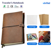 Journal de voyage vintage personnalisé fait main avec logo, carnet de voyage résistant à l'eau avec bande élastique