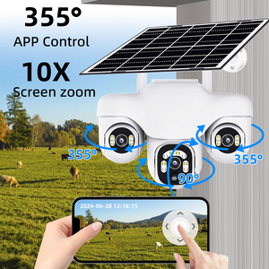 كاميرا شمسية 4G بدقة 15 ميجابكسل مع تكبير 10x وعدسة ثلاثية وخاصية التحكم عن بعد ومقاومة للماء IP67 مع كشف الحركة ورؤية ليلية ودوران 360 درجة للأمن الخارجي بألوان كاملة - Product Image 3