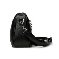Tas Selempang Wanita Custom Grosir, Tas Bahu Kulit Pebbled, Tas Tangan Kulit PU Imitasi Logo Kanguru dengan 2 Tali OEM