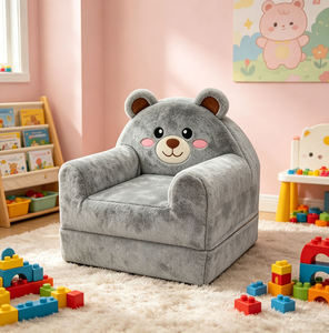 Canapé pliant pour enfants en mousse haute densité, fauteuil inclinable pour tout-petits, canapé-lit de sol en peluche douce pour chambre à coucher, design moderne, pour bébés de 2 ans et plus, direct usine - Product Image 3