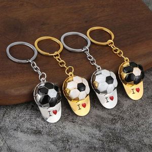 Games <b>Memorial</b> Football Keychain Promotional Silk Screen Printed Trophy Fan Keychain Promotional Items - Product Image 1