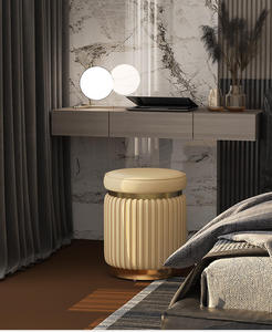 Light Luxury Nordic Modern Simple High-end Designer Makeup Chair Bedroom Round Leather <b>Stool</b> - Product Image 4