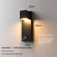 Lampe murale LED extérieure moderne en acier inoxydable, étanche, pour couloir, allée, cour, entrée, simple, 3000K, lumière chaude