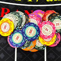 Jetons de poker en argile 40mm jetons de casino pour jeu de cartes 14g