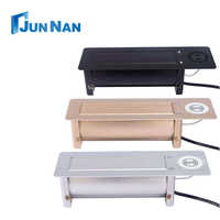 Prise de courant de bureau escamotable en alliage d'aluminium avec recharge sans fil, prise de courant cachée pour table de réunion, prise de courant USB de bureau