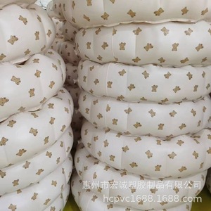 <b>Inflatable</b> Petal Bathtub Olive Blossom Bear Head Pattern <b>For</b> Children Thickened PVC Material Hiking Camping Use - Product Image 1