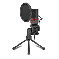 Microphone de bureau professionnel à condensateur, support trépied portable, microphone de bureau pour les jeux en streaming
