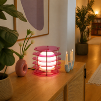 Lampe de table d'hôtel en acrylique géométrique, veilleuse de chevet pour bar et salon
