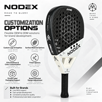 Raquettes de padel NODEX 2026 originales en fibre de carbone 12K thermoformée noire, luxe discret, forme goutte d'eau, faible MOQ