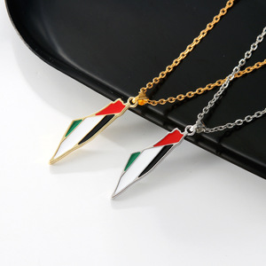 Collar con <span class=keywords><strong>Mapa</strong></span> de la Bandera de Palestina al por Mayor, Colgante de Palestina en Plata y Oro para Hombres y Mujeres - Product Image 4