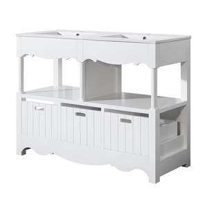 Cabinet de rangement de sol pour salle de bain autoportant luxe moderne avec rail coulissant DTC Softy - Product Image 1