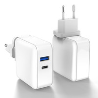 Chargeur rapide USB Type-C PD 65W 2C en matériau GaN, adaptateur électrique pour ordinateur portable et mobile avec prise US/EU/UK/AU