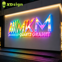 Lettres lumineuses LED pour affichage en centre commercial, logo personnalisé, couleur magique, acrylique semi-transparent, 3D, certifié CE, décoration lumineuse
