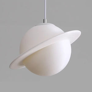 Lampada a Sospensione Moderna Nordica Bianca a Forma di Pianeta, Lampadario Creativo a Globo di Saturno per Camera dei Bambini e Ristorante - Product Image 2