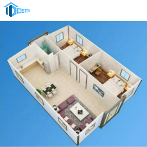 Nuevo diseño con dormitorios Casas contenedoras Listo para vivir Casa prefabricada de 2 dormitorios Comentarios - Product Image 2