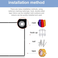 Écran de projection portable en fibre de verre HD 16:9 pour extérieur, pliable, avec œillets, sans cadre