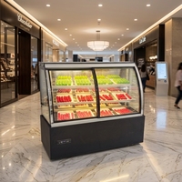 Vitrine Réfrigérée Commerciale Courbée Anti-Buée pour Gâteaux, Idéale pour Présentation de Desserts de Mariage - Meilleures Ventes