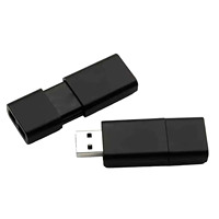 Flashdisk USB Plastik Hitam Portabel dengan Cetak Logo Custom Grosir Partai Besar untuk Kantor