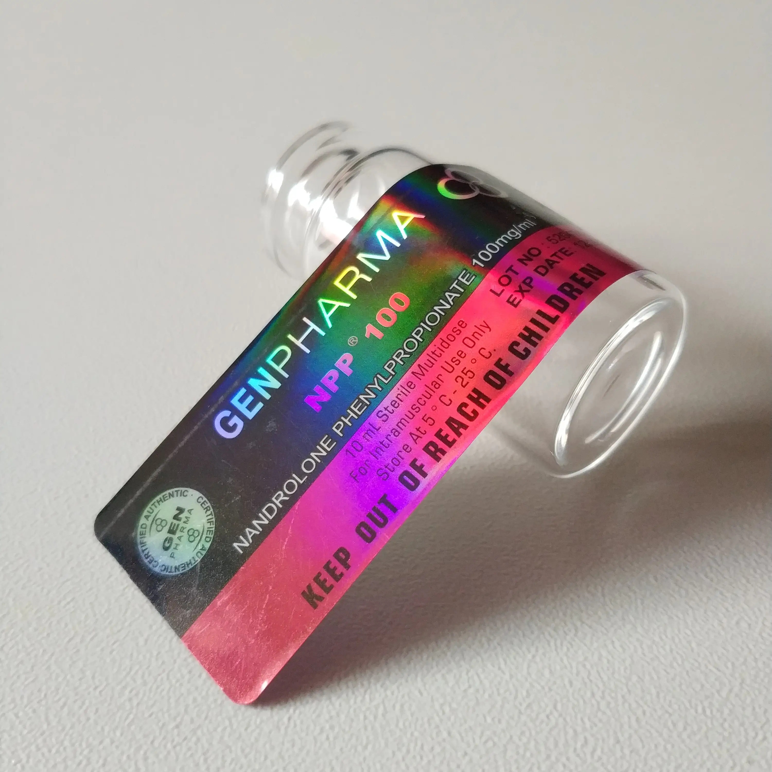 Small MOQ ! Custom brand RX logo printing 10ml hologram pharmaceutical vial labels