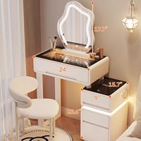 Meilleure Vente : Coiffeuse Moderne de Luxe en Panneaux de Bois Simples avec Miroir HD, Tiroirs et Tabouret pour Chambre à Coucher