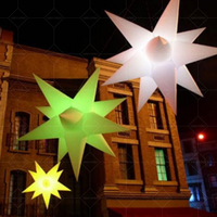 Parade de Noël blanc 5m Costume d'étoile gonflable avec poteau de lampe à LED Matériau en PVC Comprend un écran de ventilateur de ballon pour les fêtes