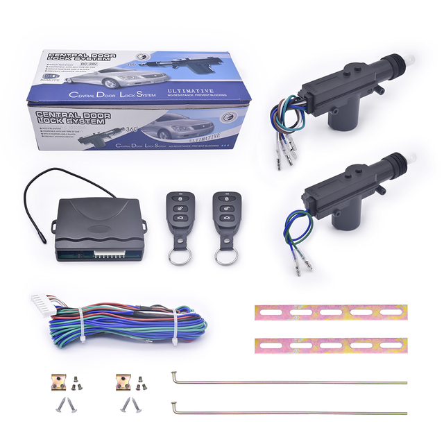 Car Lock Door Remote Control Keyless Entry System Locking Kit with 2 Door Lock Actuator Universal 24V