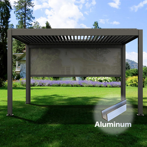 Pérgola Retráctil Impermeable con Techo Curvo de Aluminio con Recubrimiento en Polvo, Diseño Inspirado en la Naturaleza, Ecológica - Product Image 2