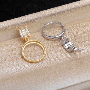 Pendentif en argent S925 avec perle de marbre et boucle universelle 11,8-12 mm, accessoires de bricolage pour bijoux pour femmes - 5677 - Product Image 1