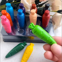 Crayons lavables pour enfants, forme personnalisée, motifs colorés, non toxiques, sûrs, en forme de carotte, pour le dessin - Vente chaude