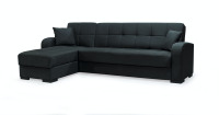 Ensemble de canapé-lit d'angle, best-seller, style européen moderne, tissu durable, design en forme de L, dossier séparé, pieds en plastique, accoudoirs droits, 1