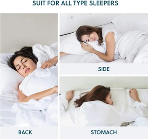 <span class=keywords><strong>Oreiller</strong></span> de cou moderne personnalisé blanc 100 % <span class=keywords><strong>microfibre</strong></span> alternative au <span class=keywords><strong>duvet</strong></span> 200TC à motif uni anti-bactérien pour lits d'hôtel - Product Image 4