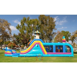 Super Castillo Inflable de 45 pies con Piscina, Obstáculos, Tobogán Acuático de Doble Carril, Certificado CE, Fácil de Instalar, para Alquiler <span class=keywords><strong>en</strong></span> Juegos Acuáticos de <span class=keywords><strong>Verano</strong></span> - Product Image 3